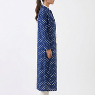 Blue Modal Silk Bandhej Long Blazer