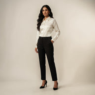 Cream Mashru Silk Shirt