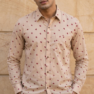 Cream Bandhani Cotton Shirt