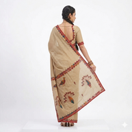 Light Brown Applique Kota Cotton Saree