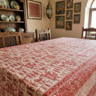 Handblock Print Cotton 6 Seater Rectangular Table Cover