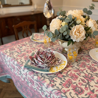 Handblock Print Cotton 6 Seater Rectangular Table Cover