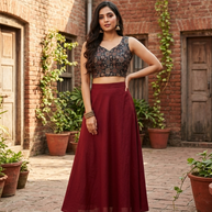 Black Ajrakh Mashru Silk Blouse