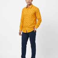 Yellow Bandhani Cotton Shirt