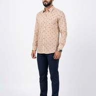 Cream Bandhani Cotton Shirt