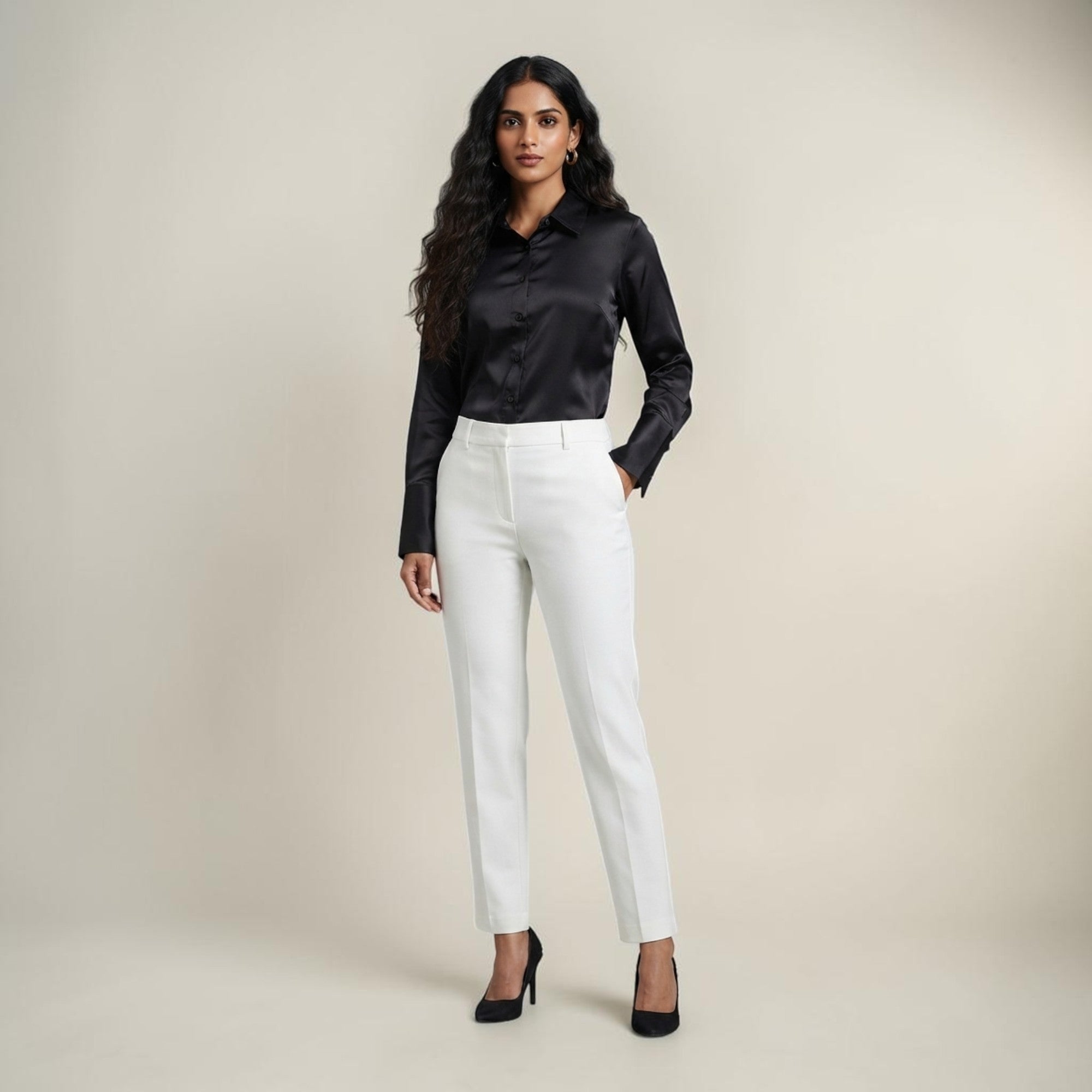 Black Mashru Silk Shirt
