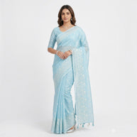 Light Blue Kota Doriya Cotton Saree