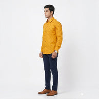 Yellow Bandhani Cotton Shirt