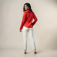 Red Mashru Silk Shirt