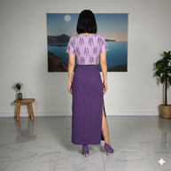 Purple Handwoven Cotton Long Skirt