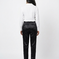 Black Straight Mashru Pant