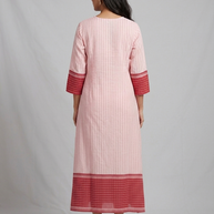 Light Pink Handloom Jamdani Cotton Dress