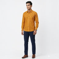 Orange Bandhani Cotton Shirt