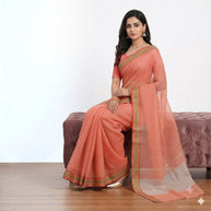 Red Stripe Cotton Saree