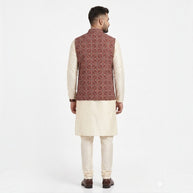 Maroon Ajrakh Silk Jacket