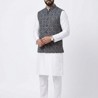 Blue Ajrakh Silk Jacket