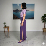 Purple Handwoven Cotton Long Skirt