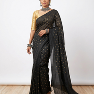 Black Golden Buti Silk Saree