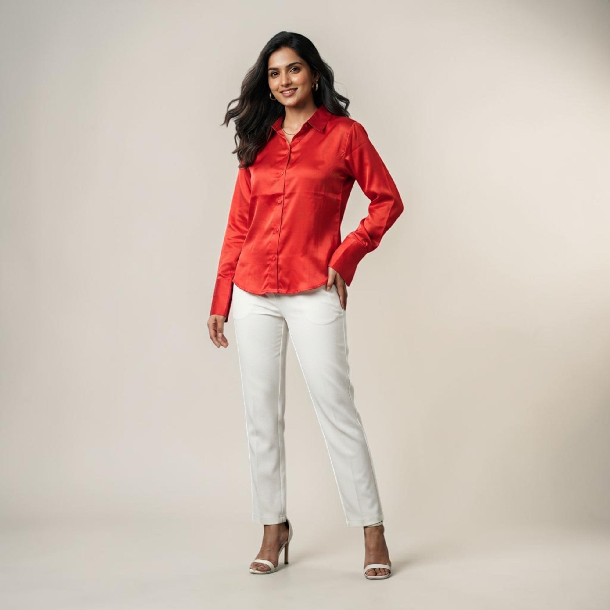 Red Mashru Silk Shirt