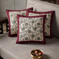Offwhite Handblock Cotton Cushion