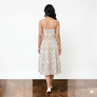 White Smocking Cotton Strap Dress
