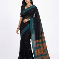 Black Kotpad Cotton Saree