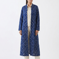 Blue Modal Silk Bandhej Long Blazer