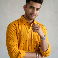 Yellow Bandhani Cotton Shirt