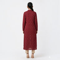 Rajwadi Maroon Bandhej Women’s Sherwani