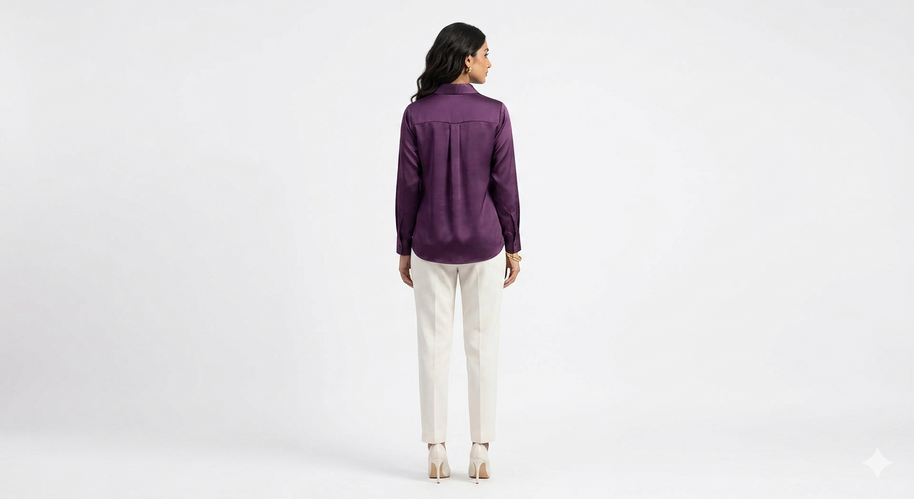 Purple Mashru Silk Shirt