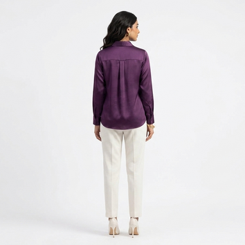 Purple Mashru Silk Shirt