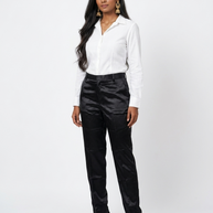 Black Straight Mashru Pant