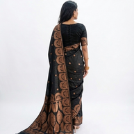 Black Golden Zari Work Silk Saree