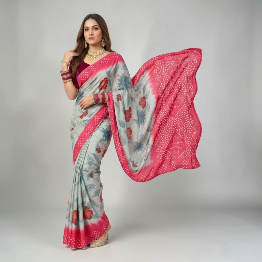 Green Kalmakari Makhmali Silk Saree