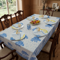 Handblock Print Cotton 6 Seater Rectangular Table Cover