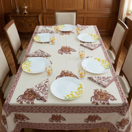 Handblock Print Cotton 6 Seater Rectangular Table Cover