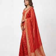 Red Golden Silk Saree