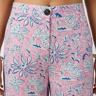Pink Handblock cotton Shorts