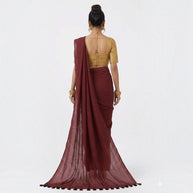Maroon Handloom Cotton Saree