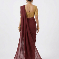 Maroon Handloom Cotton Saree