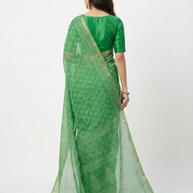 Green Leaf Handblock Kota Cotton Saree
