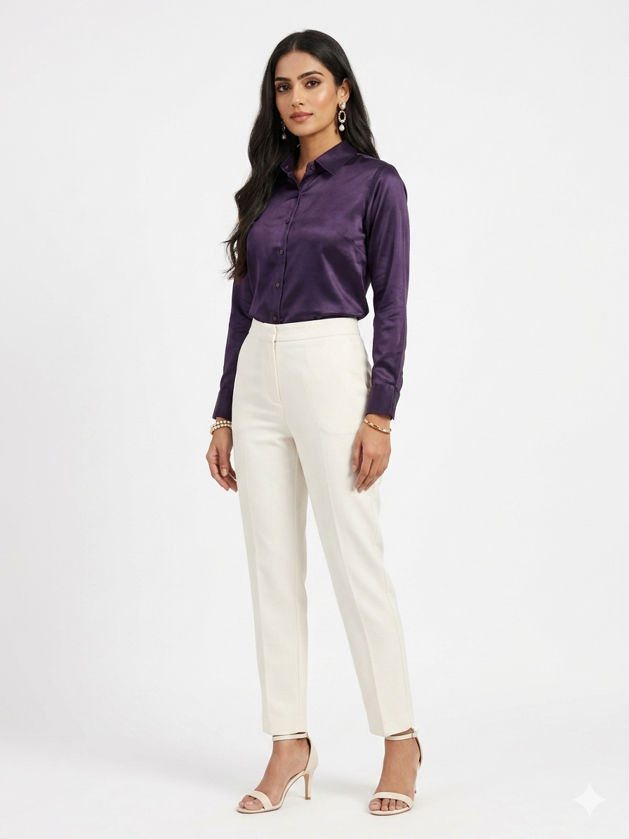 Purple Mashru Silk Shirt