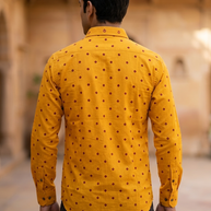 Yellow Bandhani Cotton Shirt