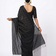Black Golden Buti Silk Saree