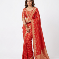 Red Golden Silk Saree