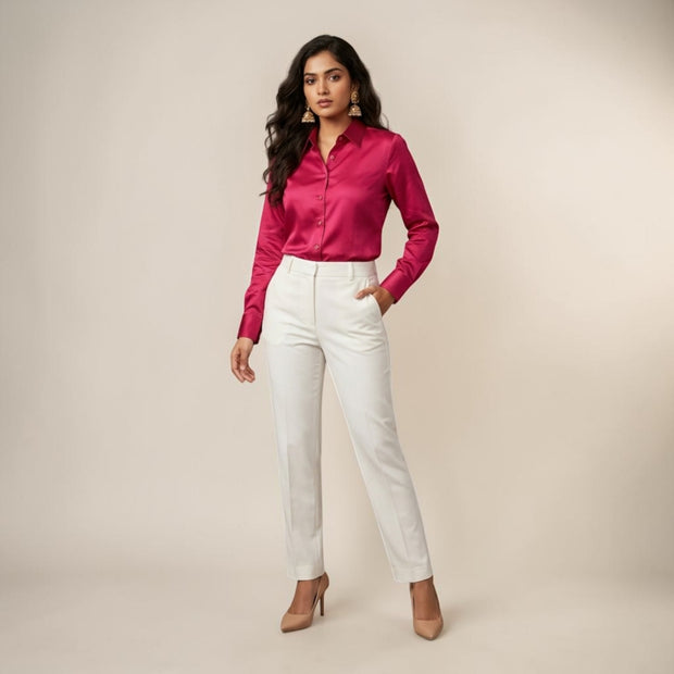 Rani Pink Mashru Silk Shirt