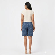 Blue Handblock Print Cotton Shorts