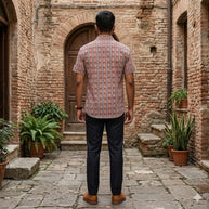 Artsy Hand Block Print Mens Shirt
