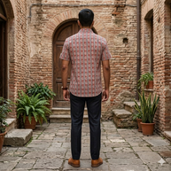 Artsy Hand Block Print Mens Shirt