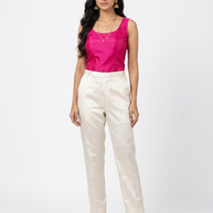 Cream Straight Mashru Pant